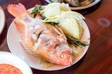 Steamed Oreochromis fish