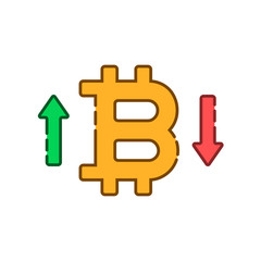 up and down bitcoin course linear icon