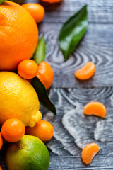 Close-up of various citrus fruits