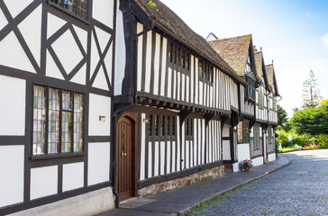 Fototapeta premium Traditional Timbered Houses in Warwick