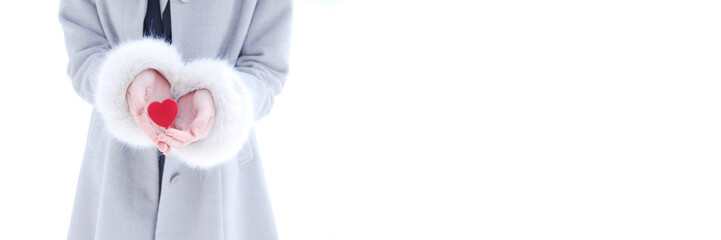 愛を持つ女性のバナー素材