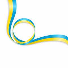 Ukrainian wavy flag background. Vector illustration.