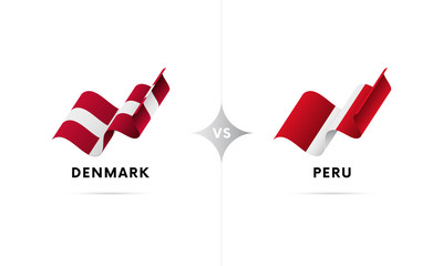 Denmark versus Peru. Football. Vector illustration.