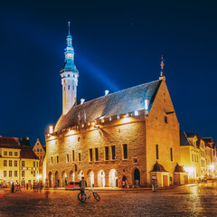 Tallinn, Estonia. Town Hall Square - Raekoja Plats. Famous Landmark