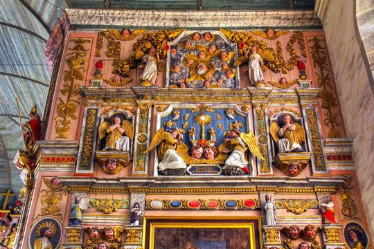 Saint Th&eacute;gonnec, Le retable de l'&eacute;glise de l&rsquo;enclos paroissial, Finist&egrave;re, Bretagne