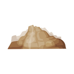 Brown mountain nature landscape, mountainous geology vector Illustration
