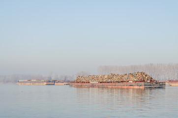 Tankers on the Danube River 