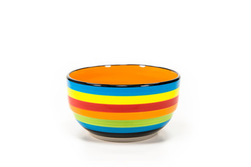 1 cup of colorful clay on white background