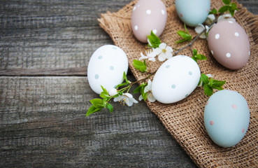 Easter eggs and spring  blossom