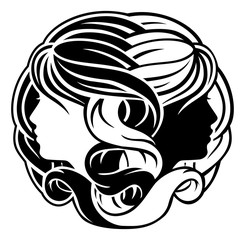 Zodiac Signs Gemini Twins Icon