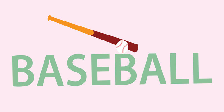 Baseball bat and ball illustration