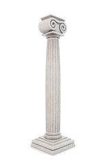 Single greek column isolated on white background. 3D illustration