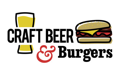 Sign or logo for craft beer and burgers bar.
