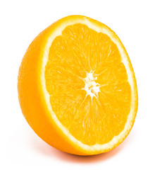 half of orange isolated on a white background