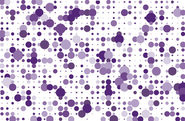 Dotted background with circles, dots, point different size, scale Halftone pattern Purple, violet color Vector illustration  