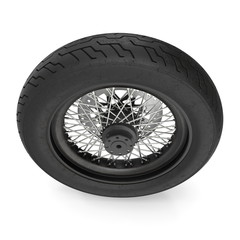 Motorcycle Back Wheel on white. 3D illustration