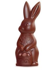 Chocolate easter bunny on white. Vector 3d illustration - 188521627