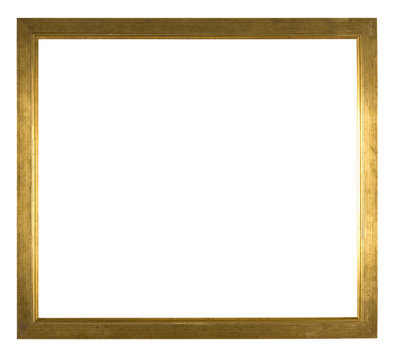 Large empty picture frame, distressed gold finish