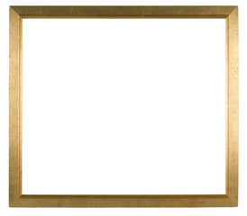 Large empty picture frame, distressed gilt finish