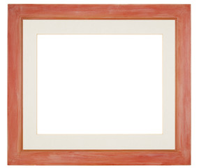 Fototapeta premium Empty picture frame, hand painted red moulding