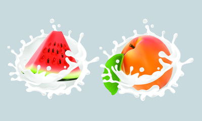 Milk Splash with fruits