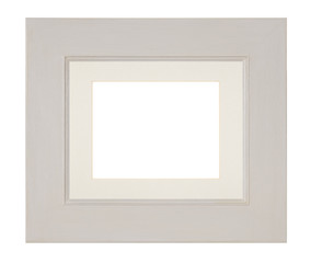 Fototapeta premium Empty picture frame, white hand painted finish