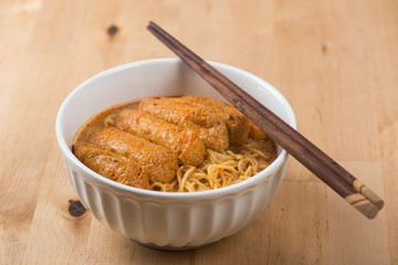 Asian food Hot Curry Laksa Noodles