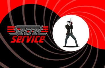 Secret agent. Posing on camera.