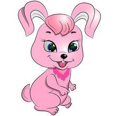  cute pink hare vector 