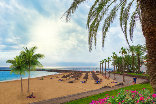 Beautiful landscape over Camison beach resort in summer holiday, in Tenerife, Canary island of Spain