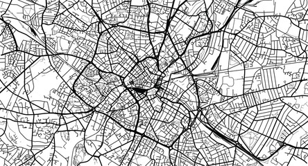 Urban vector city map of Birmingham, England