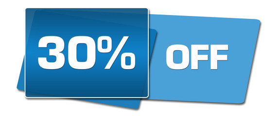 Discount Thirty Percent Off Blue Side Squares 