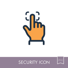 Fingerprint scanning line icon