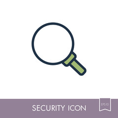 Magnifiter icon. Security sign