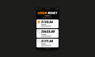 Obraz premium Money Checklist App UX UI Design 
