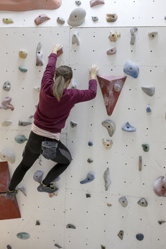 Indoor rock climbing female 