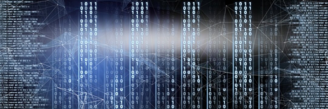 Code binary interface and dark background