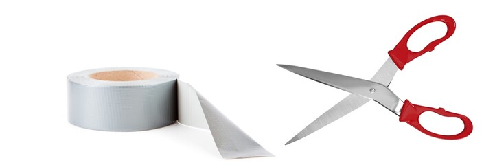 Scissors cutting tape