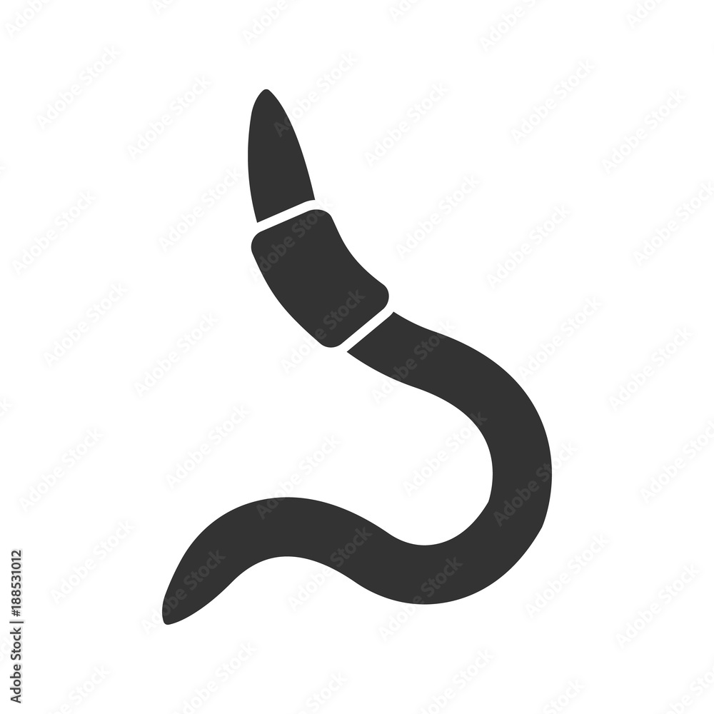 Sticker Worm glyph icon