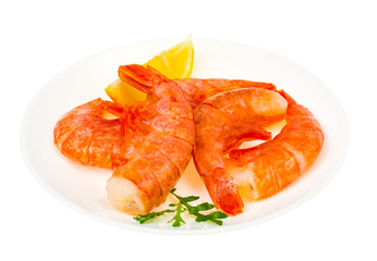 Boiled-frozen prawns for cooking