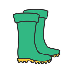 Rubber boots color icon