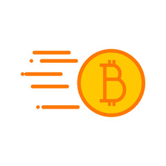 Simple Bitcoin Quick Sending Vector Illustration Graphic