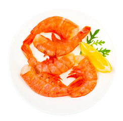 Boiled-frozen prawns for cooking