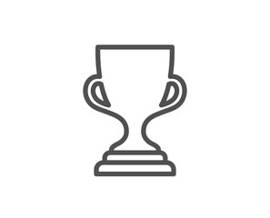 Award cup line icon. Winner Trophy symbol. Sports achievement sign. Quality design element. Editable stroke. Vector