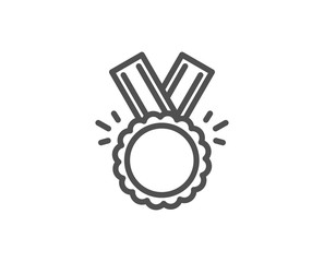Award Medal line icon. Winner achievement symbol. Glory or Honor sign. Quality design element. Editable stroke. Vector