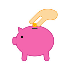 Simple Bitcoin Piggy Bank Saving Vector Illustration Graphic