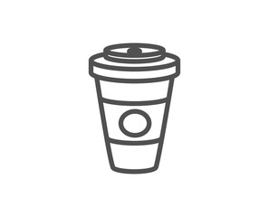 Takeaway Coffee or Tea line icon. Hot drink sign. Beverage symbol. Quality design element. Editable stroke. Vector