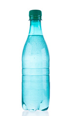 Bottle sparkling water isolated on white background