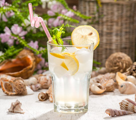 beautiful alcoholic cocktail, on a wooden table
