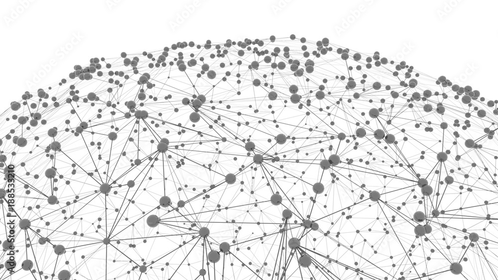 Poster sphere with connected lines and dots